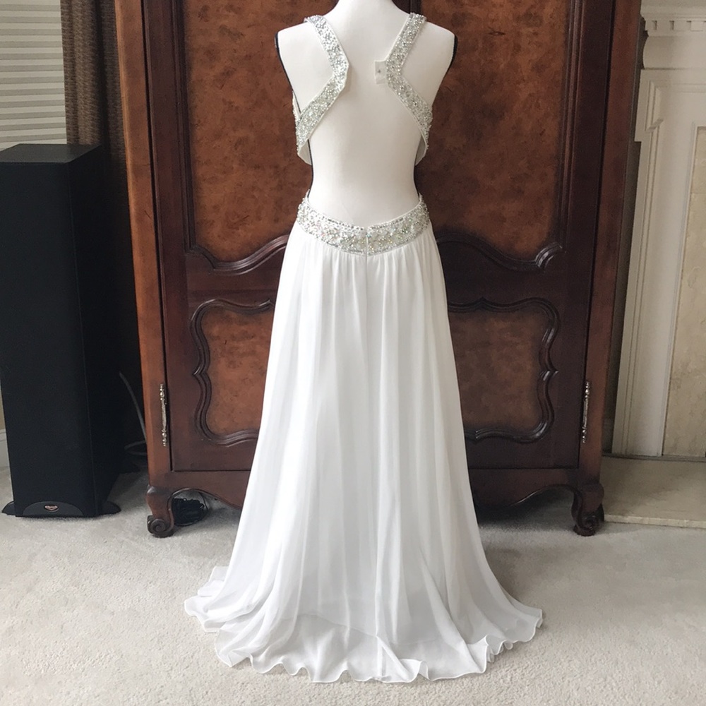 Embellished Gown with Cutout Back - Picture 9 of 13